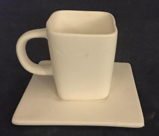 TAZA CUADRADA CON PLATO
