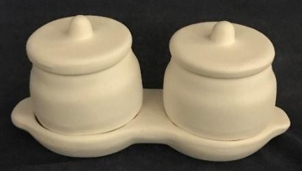 SALCERA BASE CON 2 POCILLOS